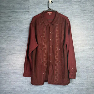 Silversilk Big and Tall Men's Shirt XXL Burgundy